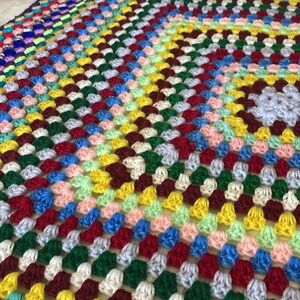 Cozy and Colorful Handmade Afghan Lap Blanket Throw